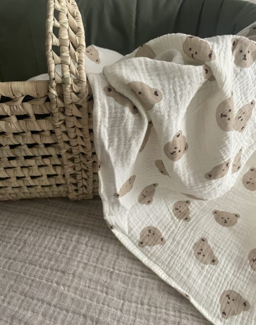 Baby Bear Swaddle Muslin Blanket - Image 4