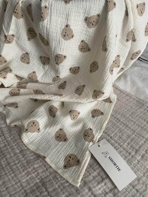 Baby Bear Swaddle Muslin Blanket - Image 5