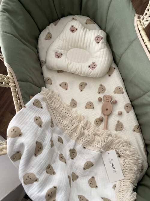 Baby Bear Swaddle Tassel Blanket - Image 3